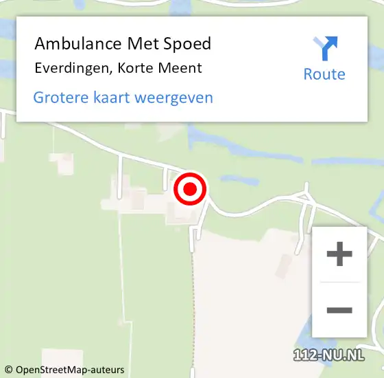 Locatie op kaart van de 112 melding: Ambulance Met Spoed Naar Everdingen, Korte Meent op 4 september 2017 07:57