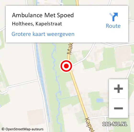 Locatie op kaart van de 112 melding: Ambulance Met Spoed Naar Holthees, Kapelstraat op 4 september 2017 08:05