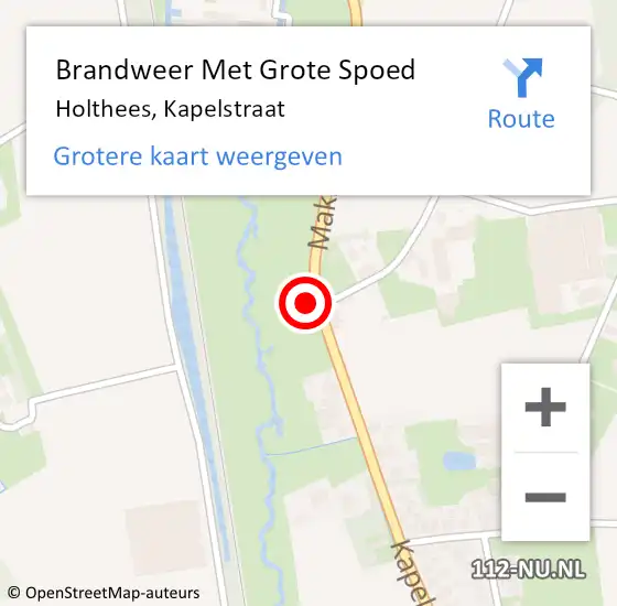 Locatie op kaart van de 112 melding: Brandweer Met Grote Spoed Naar Holthees, Kapelstraat op 4 september 2017 08:07