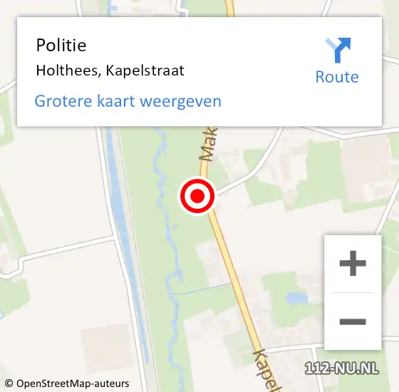 Locatie op kaart van de 112 melding: Politie Holthees, Kapelstraat op 4 september 2017 08:12