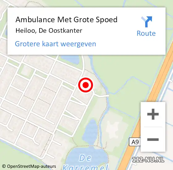 Locatie op kaart van de 112 melding: Ambulance Met Grote Spoed Naar Heiloo, De Oostkanter op 4 september 2017 09:01