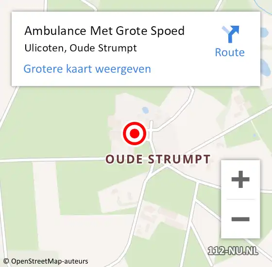 Locatie op kaart van de 112 melding: Ambulance Met Grote Spoed Naar Ulicoten, Oude Strumpt op 31 januari 2014 13:47