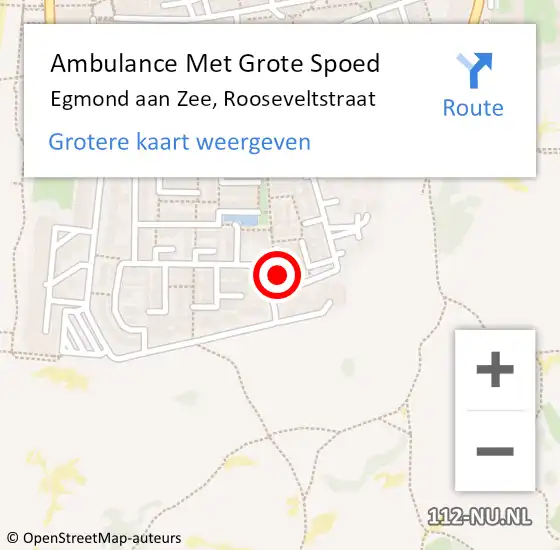 Locatie op kaart van de 112 melding: Ambulance Met Grote Spoed Naar Egmond aan Zee, Rooseveltstraat op 4 september 2017 10:38