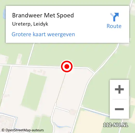 Locatie op kaart van de 112 melding: Brandweer Met Spoed Naar Ureterp, Leidyk op 4 september 2017 13:17