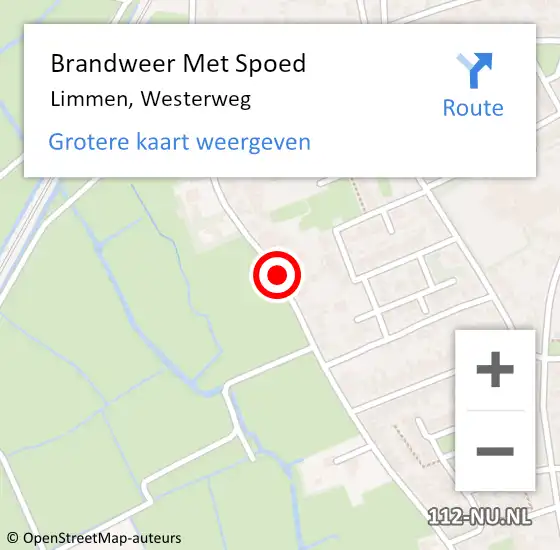 Locatie op kaart van de 112 melding: Brandweer Met Spoed Naar Limmen, Westerweg op 4 september 2017 13:38