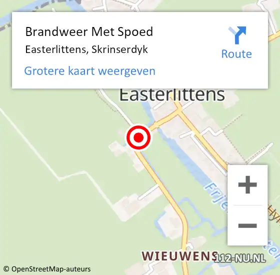 Locatie op kaart van de 112 melding: Brandweer Met Spoed Naar Easterlittens, Skrinserdyk op 4 september 2017 14:04