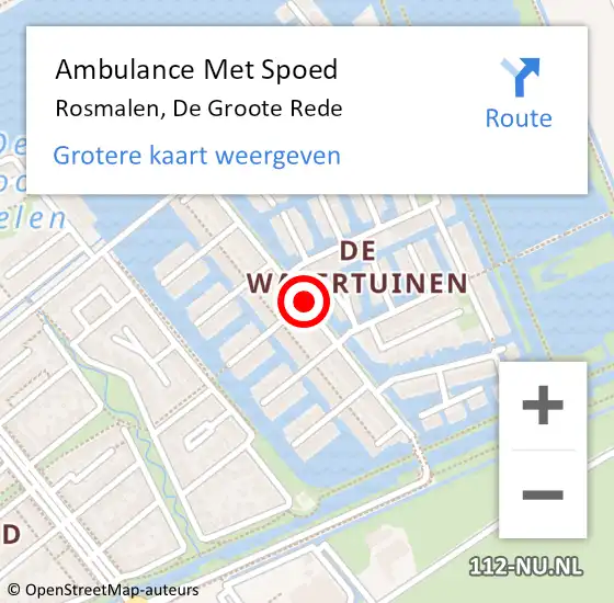 Locatie op kaart van de 112 melding: Ambulance Met Spoed Naar Rosmalen, De Groote Rede op 4 september 2017 14:38