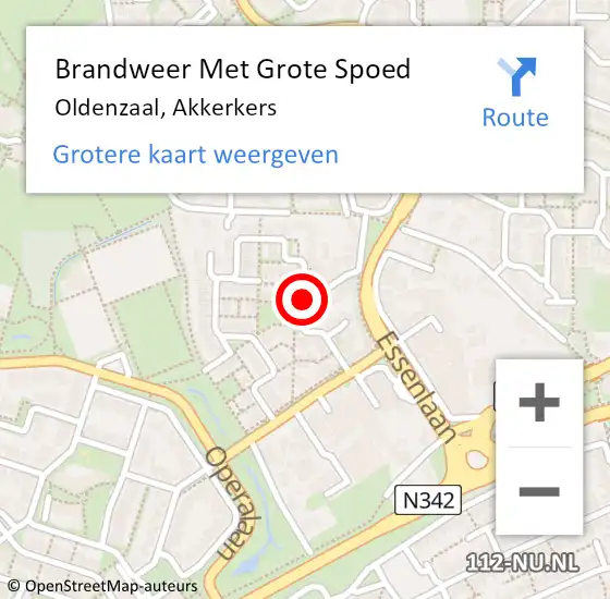 Locatie op kaart van de 112 melding: Brandweer Met Grote Spoed Naar Oldenzaal, Akkerkers op 4 september 2017 15:01