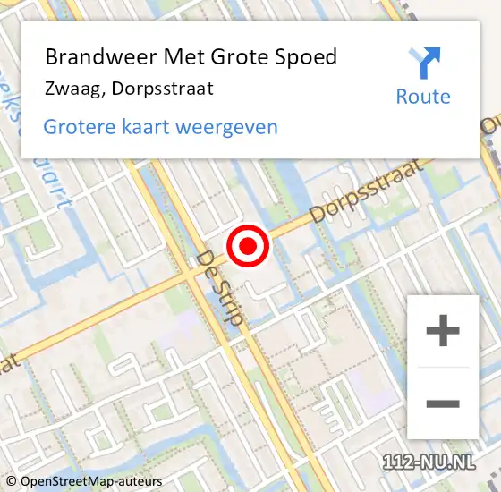 Locatie op kaart van de 112 melding: Brandweer Met Grote Spoed Naar Zwaag, Dorpsstraat op 4 september 2017 15:12