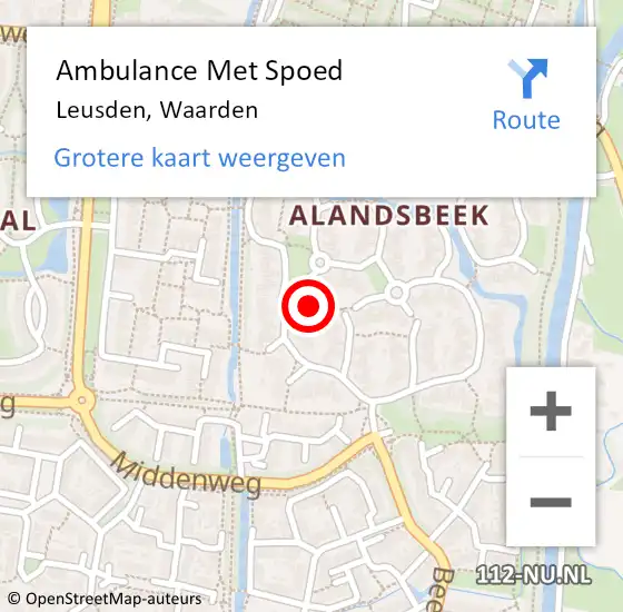 Locatie op kaart van de 112 melding: Ambulance Met Spoed Naar Leusden, Waarden op 4 september 2017 16:18