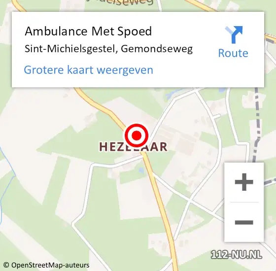 Locatie op kaart van de 112 melding: Ambulance Met Spoed Naar Sint-Michielsgestel, Gemondseweg op 4 september 2017 16:36