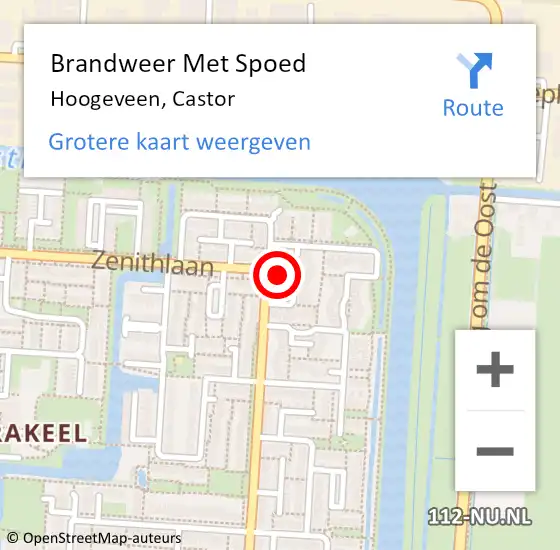 Locatie op kaart van de 112 melding: Brandweer Met Spoed Naar Hoogeveen, Castor op 4 september 2017 17:16