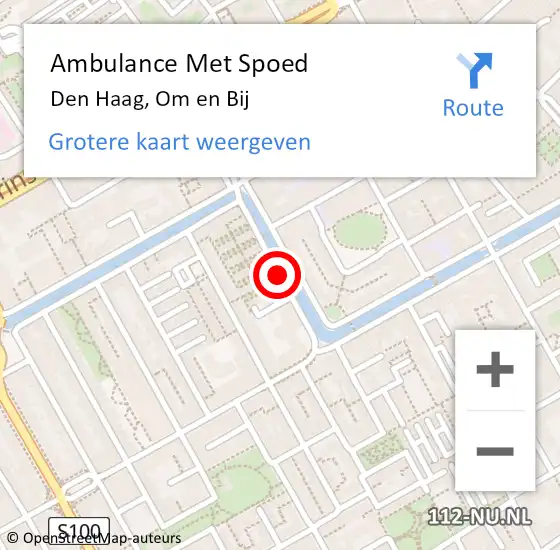 Locatie op kaart van de 112 melding: Ambulance Met Spoed Naar Den Haag, Om en Bij op 4 september 2017 17:50