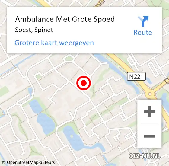 Locatie op kaart van de 112 melding: Ambulance Met Grote Spoed Naar Soest, Spinet op 4 september 2017 18:34