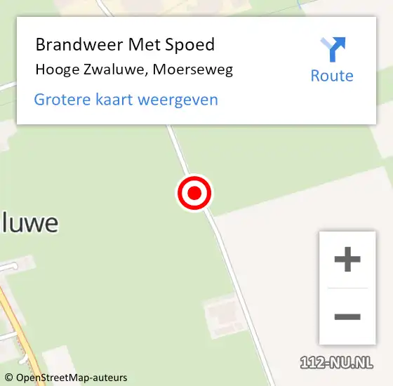 Locatie op kaart van de 112 melding: Brandweer Met Spoed Naar Hooge Zwaluwe, Moerseweg op 4 september 2017 18:56