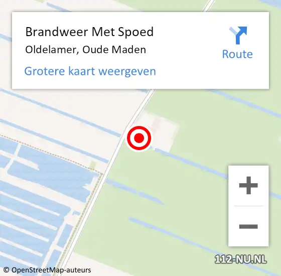 Locatie op kaart van de 112 melding: Brandweer Met Spoed Naar Oldelamer, Oude Maden op 4 september 2017 20:17