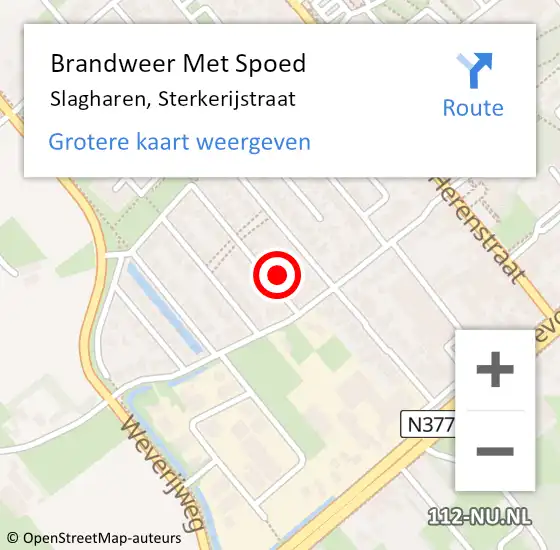 Locatie op kaart van de 112 melding: Brandweer Met Spoed Naar Slagharen, Sterkerijstraat op 4 september 2017 20:26