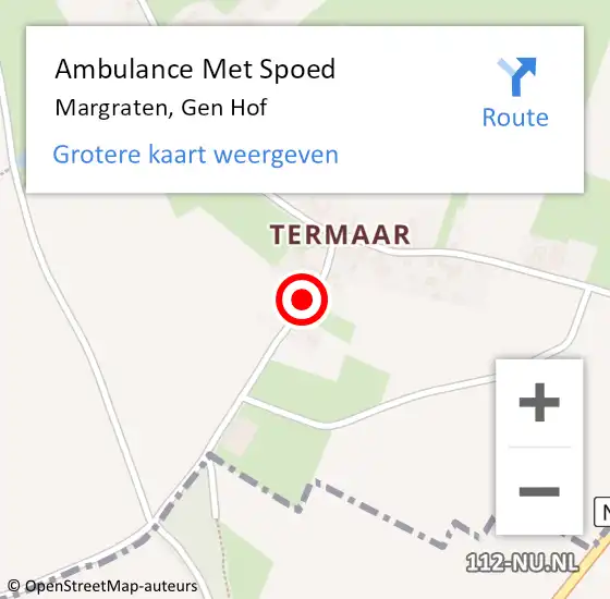 Locatie op kaart van de 112 melding: Ambulance Met Spoed Naar Margraten, Gen Hof op 31 januari 2014 14:38
