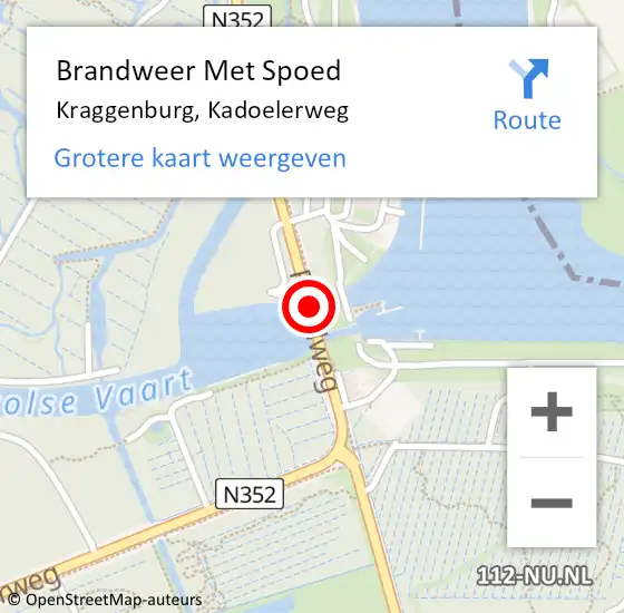 Locatie op kaart van de 112 melding: Brandweer Met Spoed Naar Kraggenburg, Kadoelerweg op 4 september 2017 23:46
