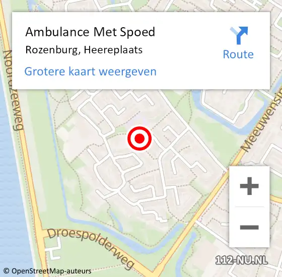 Locatie op kaart van de 112 melding: Ambulance Met Spoed Naar Rozenburg, Heereplaats op 5 september 2017 00:38