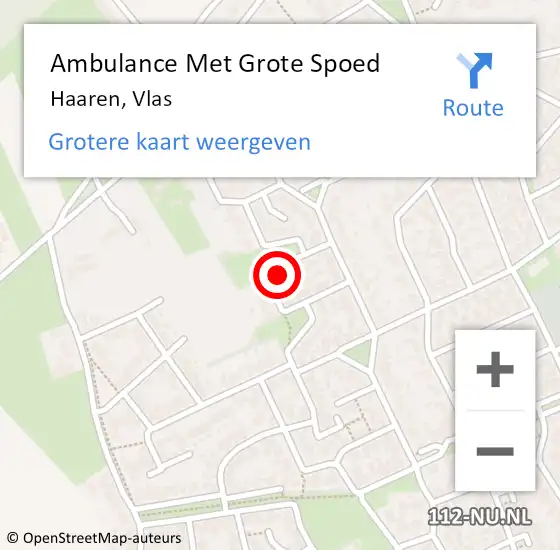 Locatie op kaart van de 112 melding: Ambulance Met Grote Spoed Naar Haaren, Vlas op 5 september 2017 00:57