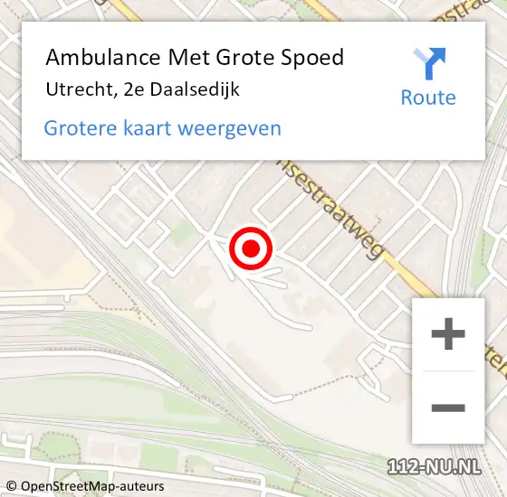 Locatie op kaart van de 112 melding: Ambulance Met Grote Spoed Naar Utrecht, 2e Daalsedijk op 5 september 2017 01:43