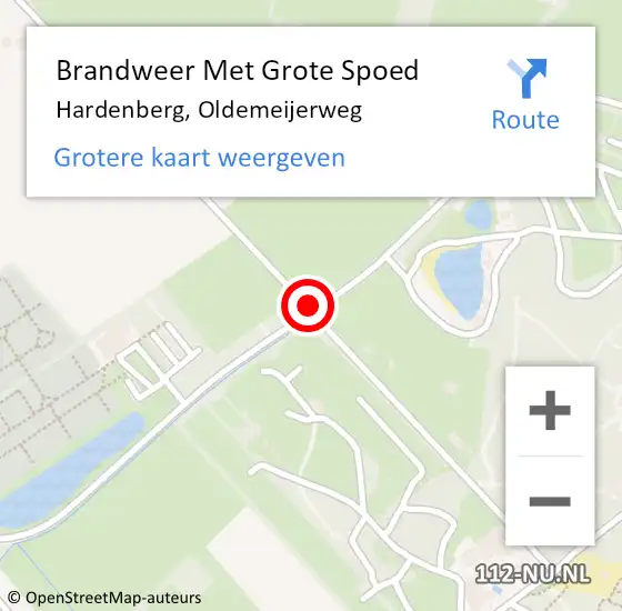 Locatie op kaart van de 112 melding: Brandweer Met Grote Spoed Naar Hardenberg, Oldemeijerweg op 5 september 2017 07:44