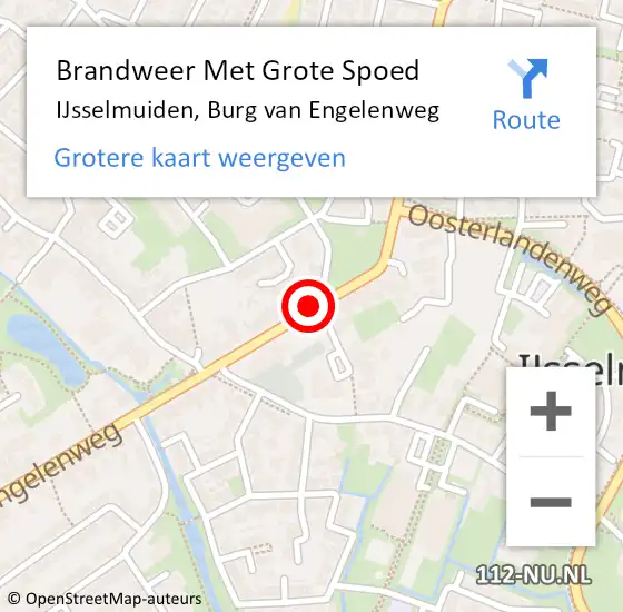 Locatie op kaart van de 112 melding: Brandweer Met Grote Spoed Naar IJsselmuiden, Burg van Engelenweg op 5 september 2017 09:26