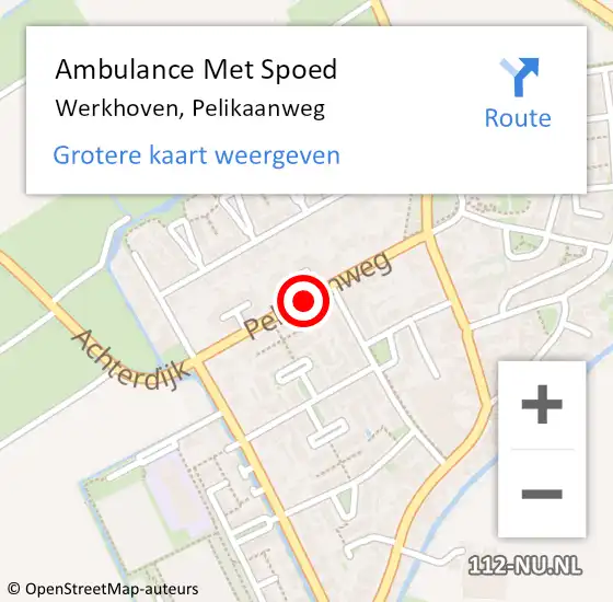 Locatie op kaart van de 112 melding: Ambulance Met Spoed Naar Werkhoven, Pelikaanweg op 5 september 2017 10:30