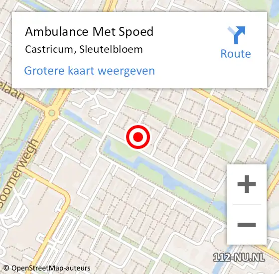 Locatie op kaart van de 112 melding: Ambulance Met Spoed Naar Castricum, Sleutelbloem op 5 september 2017 10:54