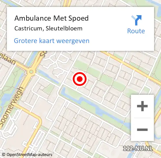 Locatie op kaart van de 112 melding: Ambulance Met Spoed Naar Castricum, Sleutelbloem op 5 september 2017 10:56