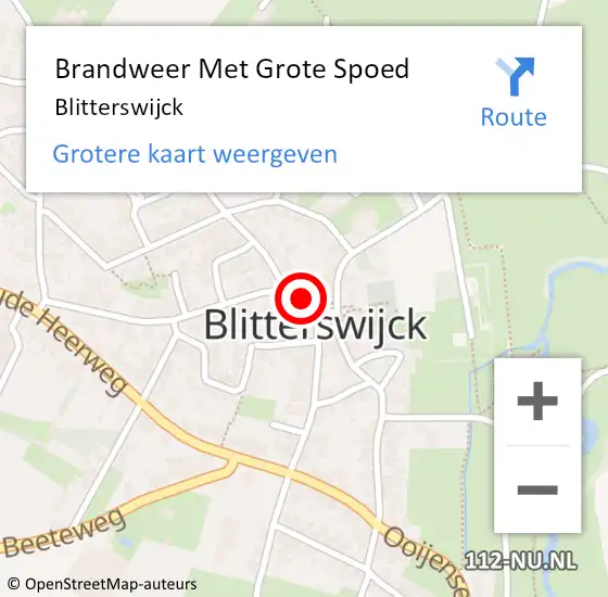 Locatie op kaart van de 112 melding: Brandweer Met Grote Spoed Naar Blitterswijck op 5 september 2017 11:06