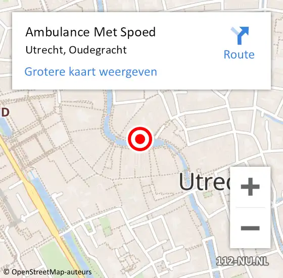 Locatie op kaart van de 112 melding: Ambulance Met Spoed Naar Utrecht, Oudegracht op 31 januari 2014 15:33