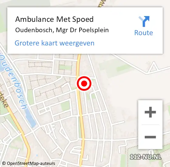 Locatie op kaart van de 112 melding: Ambulance Met Spoed Naar Oudenbosch, Mgr Dr Poelsplein op 5 september 2017 13:32