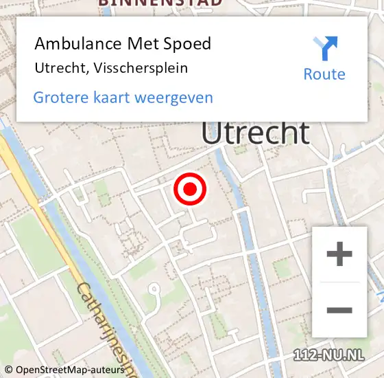 Locatie op kaart van de 112 melding: Ambulance Met Spoed Naar Utrecht, Visschersplein op 5 september 2017 13:47