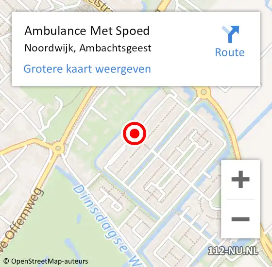 Locatie op kaart van de 112 melding: Ambulance Met Spoed Naar Noordwijk, Ambachtsgeest op 5 september 2017 13:56