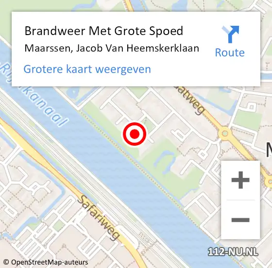 Locatie op kaart van de 112 melding: Brandweer Met Grote Spoed Naar Maarssen, Jacob Van Heemskerklaan op 5 september 2017 14:02