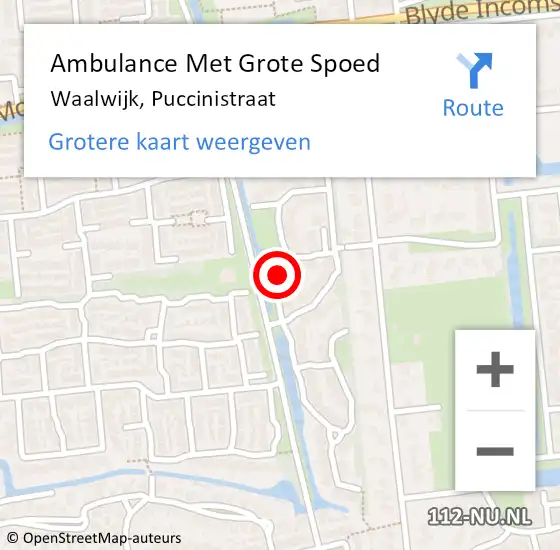 Locatie op kaart van de 112 melding: Ambulance Met Grote Spoed Naar Waalwijk, Puccinistraat op 5 september 2017 15:17