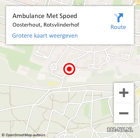 Locatie op kaart van de 112 melding: Ambulance Met Spoed Naar Oosterhout, Rotsvlinderhof op 5 september 2017 16:14