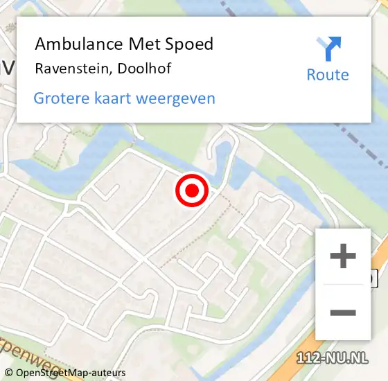 Locatie op kaart van de 112 melding: Ambulance Met Spoed Naar Ravenstein, Doolhof op 5 september 2017 17:38