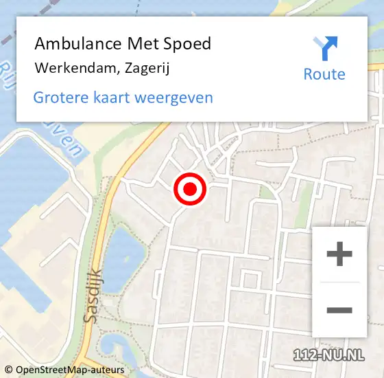 Locatie op kaart van de 112 melding: Ambulance Met Spoed Naar Werkendam, Zagerij op 5 september 2017 19:22