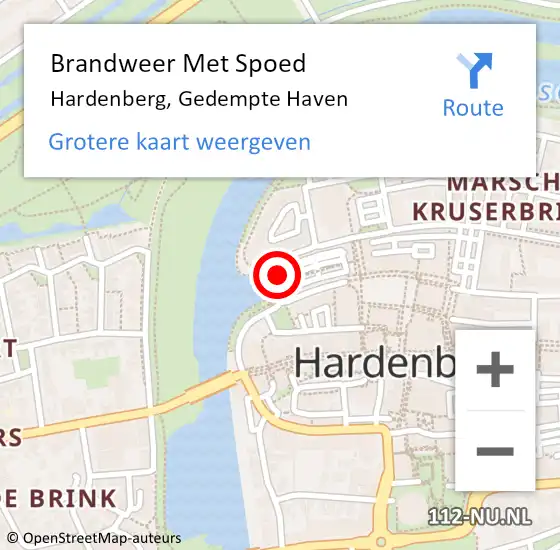 Locatie op kaart van de 112 melding: Brandweer Met Spoed Naar Hardenberg, Gedempte Haven op 5 september 2017 19:31