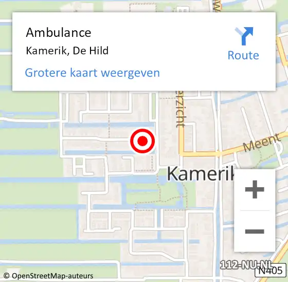 Locatie op kaart van de 112 melding: Ambulance Kamerik, De Hild op 5 september 2017 19:56