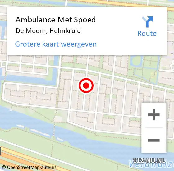 Locatie op kaart van de 112 melding: Ambulance Met Spoed Naar De Meern, Helmkruid op 5 september 2017 20:27