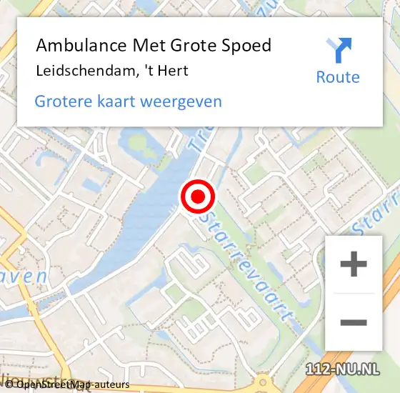 Locatie op kaart van de 112 melding: Ambulance Met Grote Spoed Naar Leidschendam, 't Hert op 5 september 2017 22:25