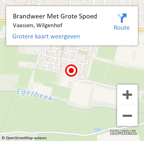 Locatie op kaart van de 112 melding: Brandweer Met Grote Spoed Naar Vaassen, Wilgenhof op 5 september 2017 23:49