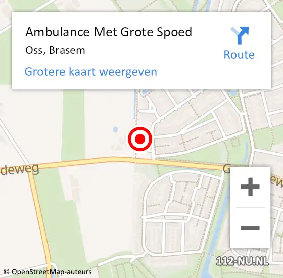 Locatie op kaart van de 112 melding: Ambulance Met Grote Spoed Naar Oss, Brasem op 6 september 2017 04:15