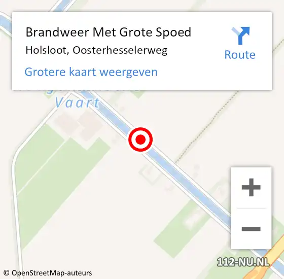 Locatie op kaart van de 112 melding: Brandweer Met Grote Spoed Naar Holsloot, Oosterhesselerweg op 6 september 2017 06:55