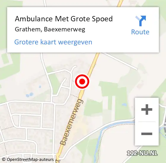 Locatie op kaart van de 112 melding: Ambulance Met Grote Spoed Naar Grathem, Baexemerweg op 6 september 2017 08:14