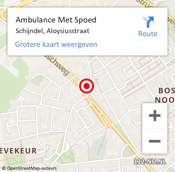 Locatie op kaart van de 112 melding: Ambulance Met Spoed Naar Schijndel, Aloysiusstraat op 6 september 2017 09:13